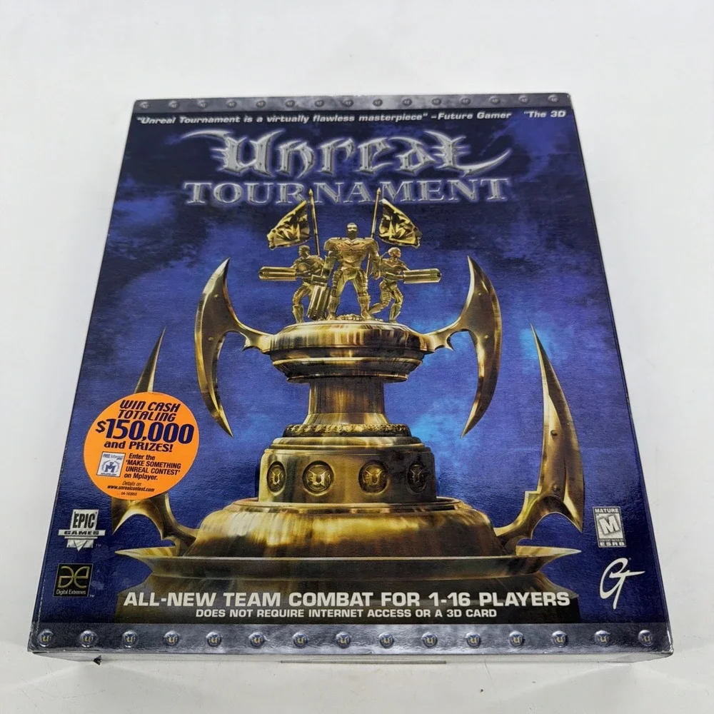 Unreal Tournament PC CD-Rom Big Box Vintage COMPLETE RARE 1999
